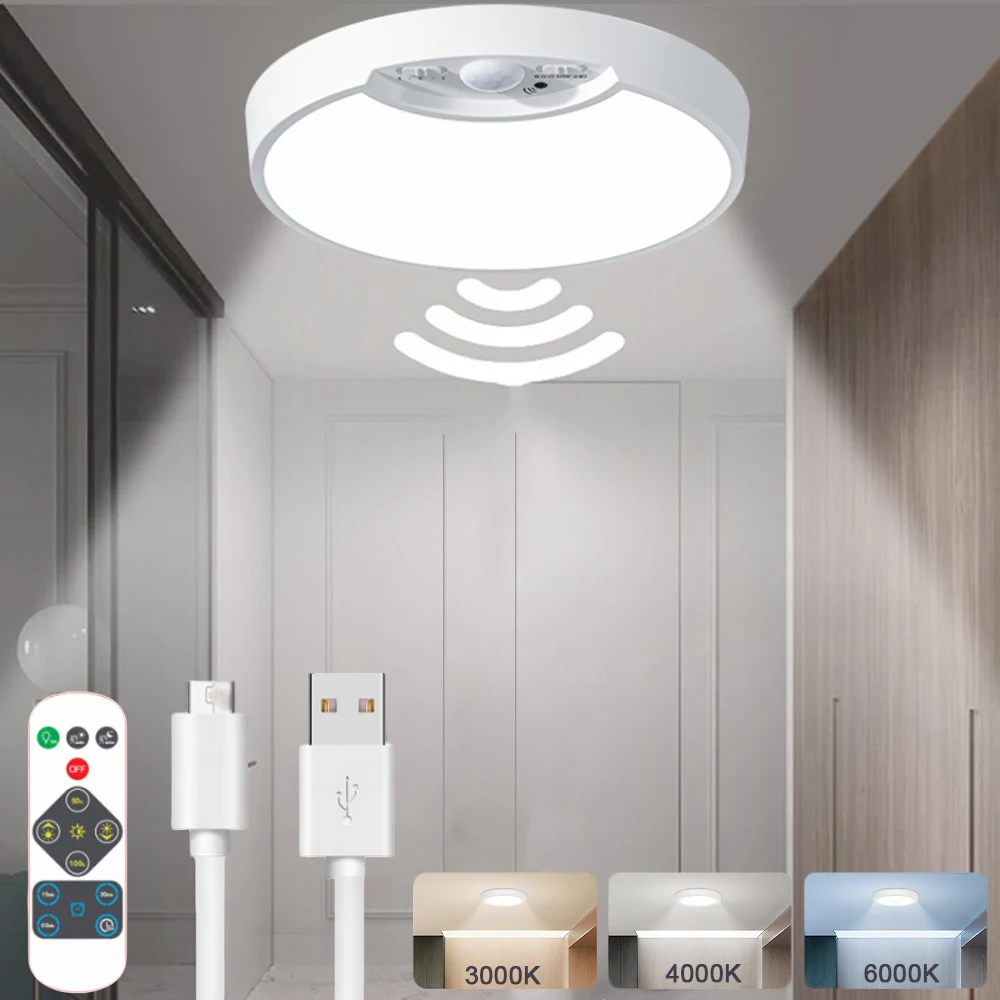 Dimmable LED Ceiling Light 3W PIR Motion Sensor USB Rechargeable Remote Control Warm Natural White Stairs Room Wardrobe Lighting
Dimmable LED Ceiling Light 3W PIR Motion Sensor USB Rechargeable Remote Control Warm Natural White Stairs Room Wardrobe Lighting