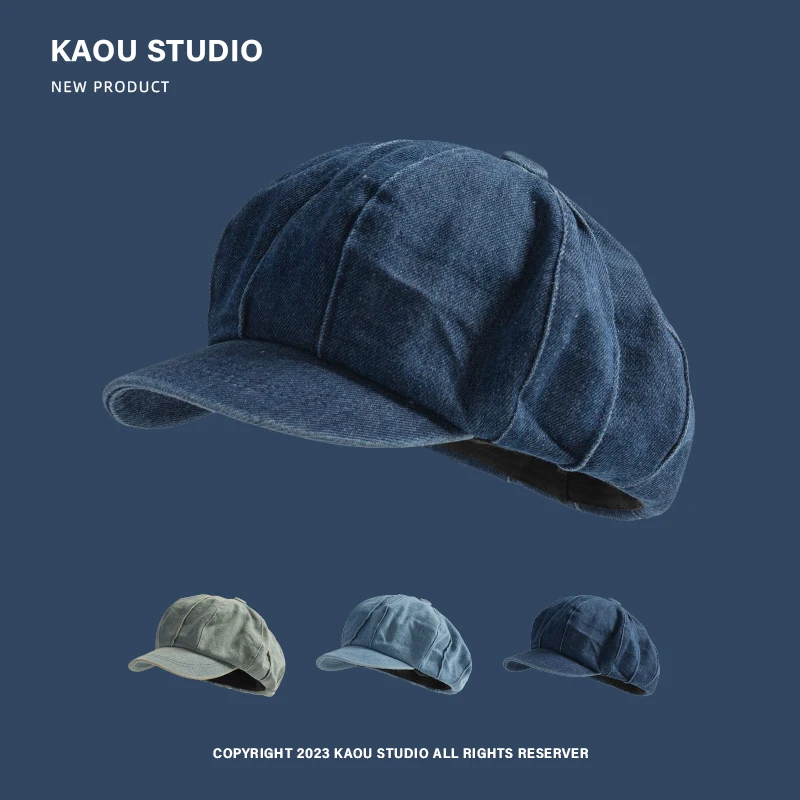 Retro British Style Denim Octagonal Hats Women Show Face Small Spring and Summer Travel Sun Protection Versatile Niche Berets
Retro British Style Denim Octagonal Hats Women Show Face Small Spring and Summer Travel Sun Protection Versatile Niche Berets