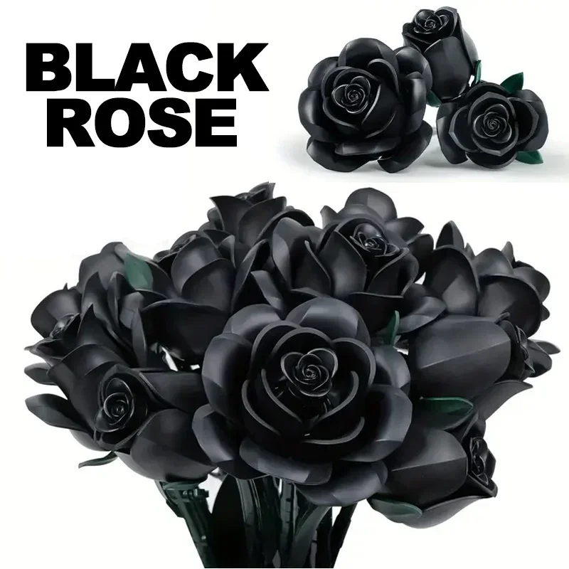 Black Roses Bouquet Building Block Set Flowers Botanical Collection Gothic Home Decoration Brick Toy for Adult Mother's Day Gift
Black Roses Bouquet Building Block Set Flowers Botanical Collection Gothic Home Decoration Brick Toy for Adult Mother's Day Gift