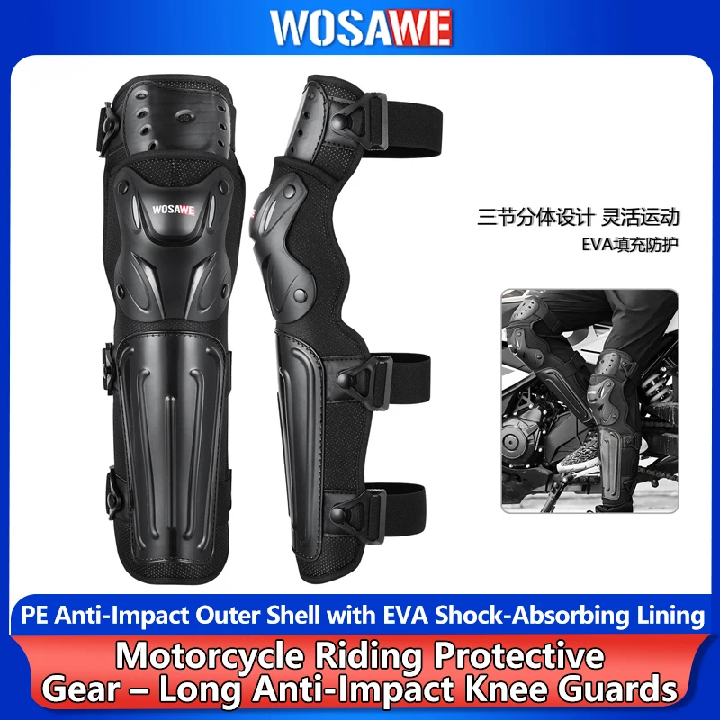 WOSAWE Motorcycle Knee Guards Hard Shell Long Knee Pads PE EVA Shock-Absorbing Anti-Impact Protective Gear for Off-Road Riding
WOSAWE Motorcycle Knee Guards Hard Shell Long Knee Pads PE EVA Shock-Absorbing Anti-Impact Protective Gear for Off-Road Riding