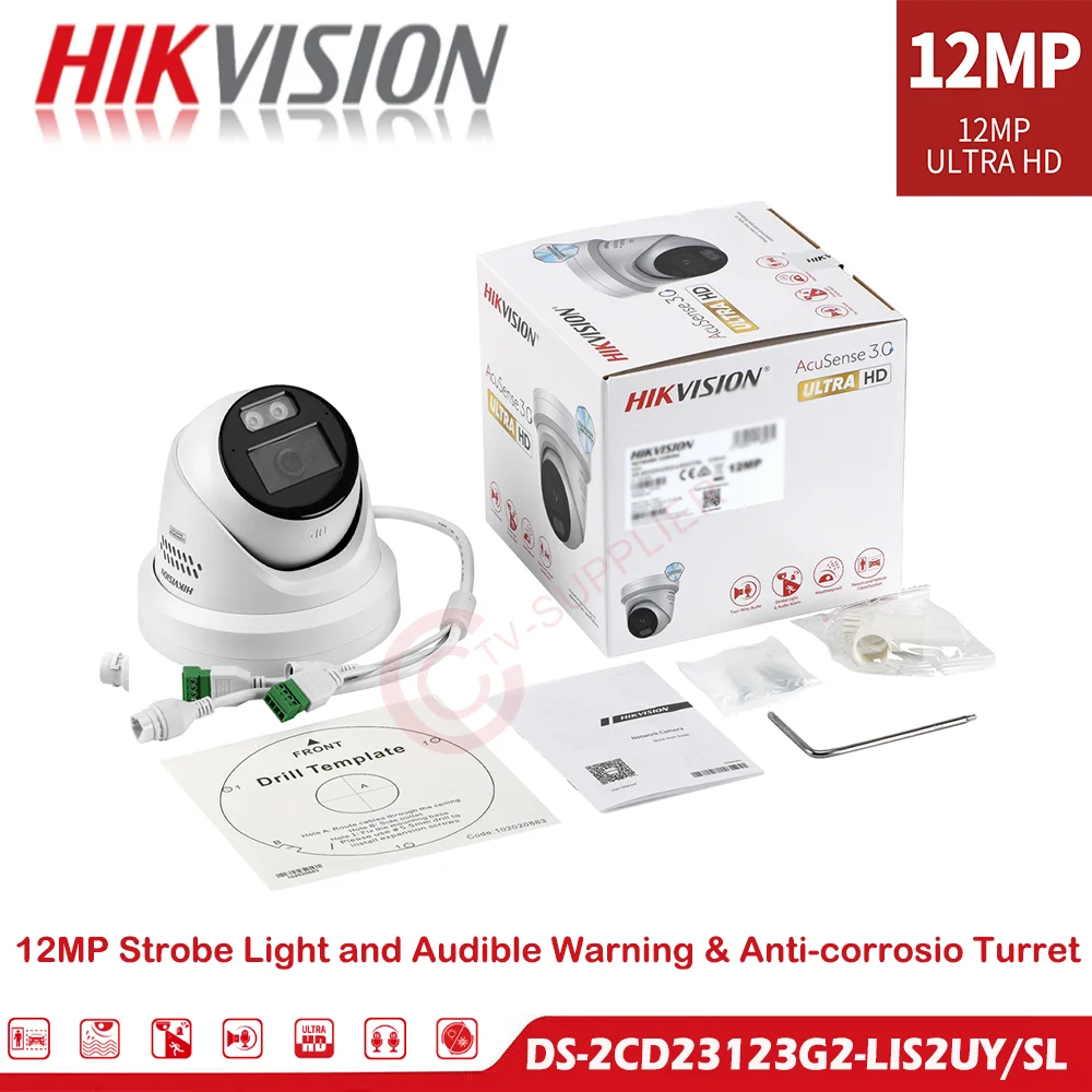 Hikvision AcuSense3.0 DS-2CD23123G2-LI2UY/SL 12MP Light & Audible Warning 1/1.8" IP Turret PA Speaker+2mic
Hikvision AcuSense3.0 DS-2CD23123G2-LI2UY/SL 12MP Light & Audible Warning 1/1.8" IP Turret PA Speaker+2mic