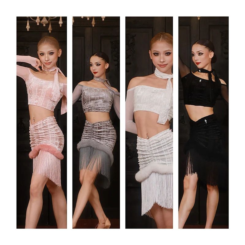 2025 Сетчатый топ на одно плечо с юбкой с кисточками, тренировочный костюм, костюмы для латинских танцев для женщин и взрослых, одежда для латинских танцев DQS21410
2025 Сетчатый топ на одно плечо с юбкой с кисточками, тренировочный костюм, костюмы для латинских танцев для женщин и взрослых, одежда для латинских танцев DQS21410