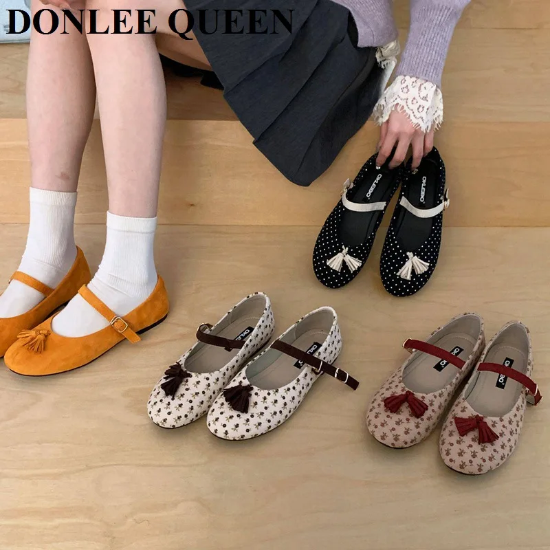 2026 New Spring Flats Shoes Women Fashion Tassel Embellished Ballet Flats Mary Jane Pointed Dot Back Strap Ballerina Casual Shoe
2026 New Spring Flats Shoes Women Fashion Tassel Embellished Ballet Flats Mary Jane Pointed Dot Back Strap Ballerina Casual Shoe