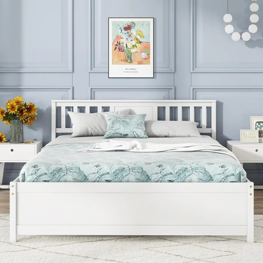 Queen Size Solid Wood Platform Bed Frame, Mid Century Queen Bed Frame with Headboard, Wooden Slat Support, Queen Panel
Queen Size Solid Wood Platform Bed Frame, Mid Century Queen Bed Frame with Headboard, Wooden Slat Support, Queen Panel