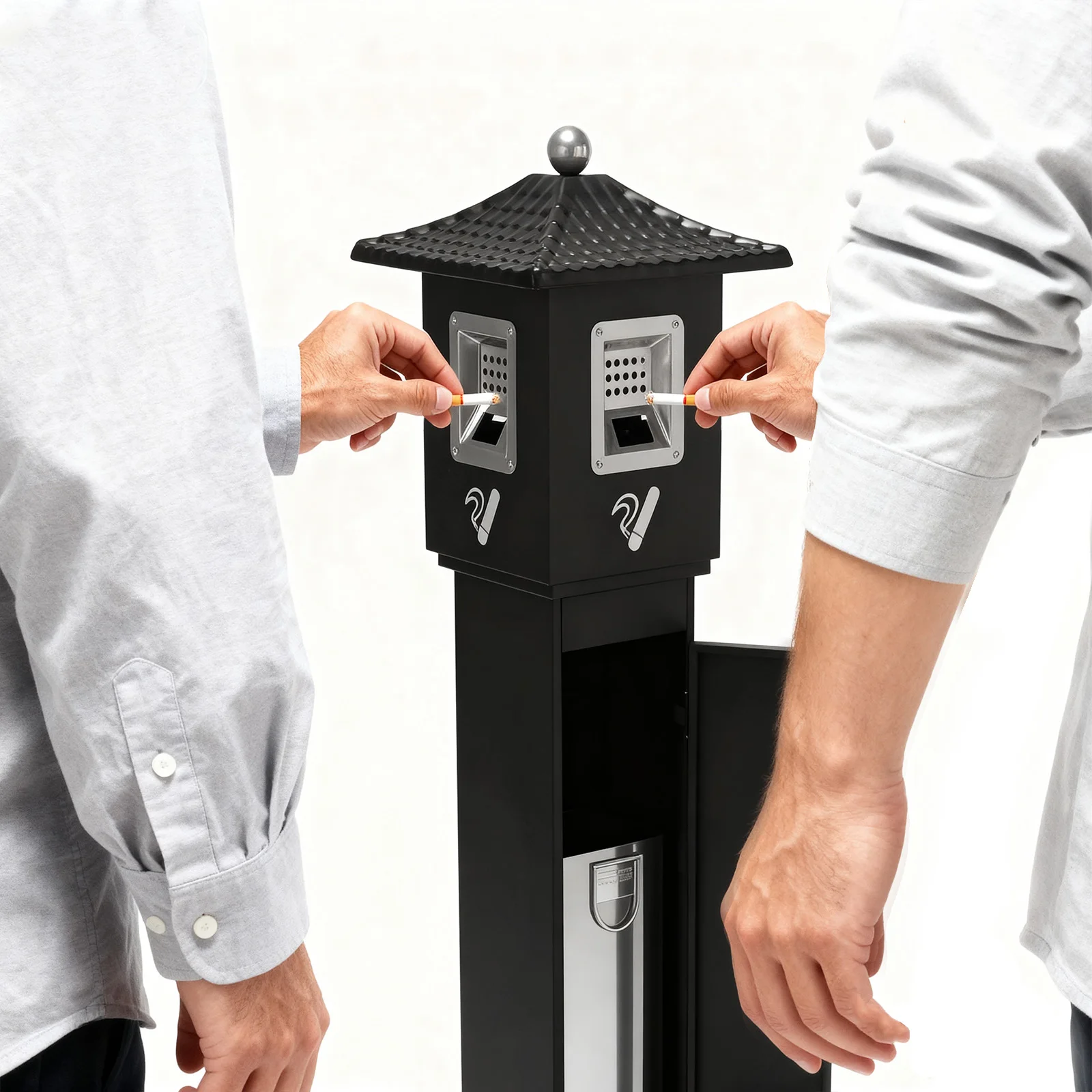 Outdoor Ashtray Standing Cigarette Butt Disposal All-Metal Construction Commercial Cigarette Butt Container Ashtray Disposal Can
Outdoor Ashtray Standing Cigarette Butt Disposal All-Metal Construction Commercial Cigarette Butt Container Ashtray Disposal Can