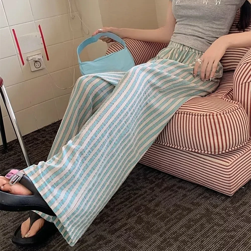 Fashion Chic Casual Stripe Long Pants High Waist Thin Wide Leg Pants Trousers Loose Straight Leg Pants Girls
Fashion Chic Casual Stripe Long Pants High Waist Thin Wide Leg Pants Trousers Loose Straight Leg Pants Girls