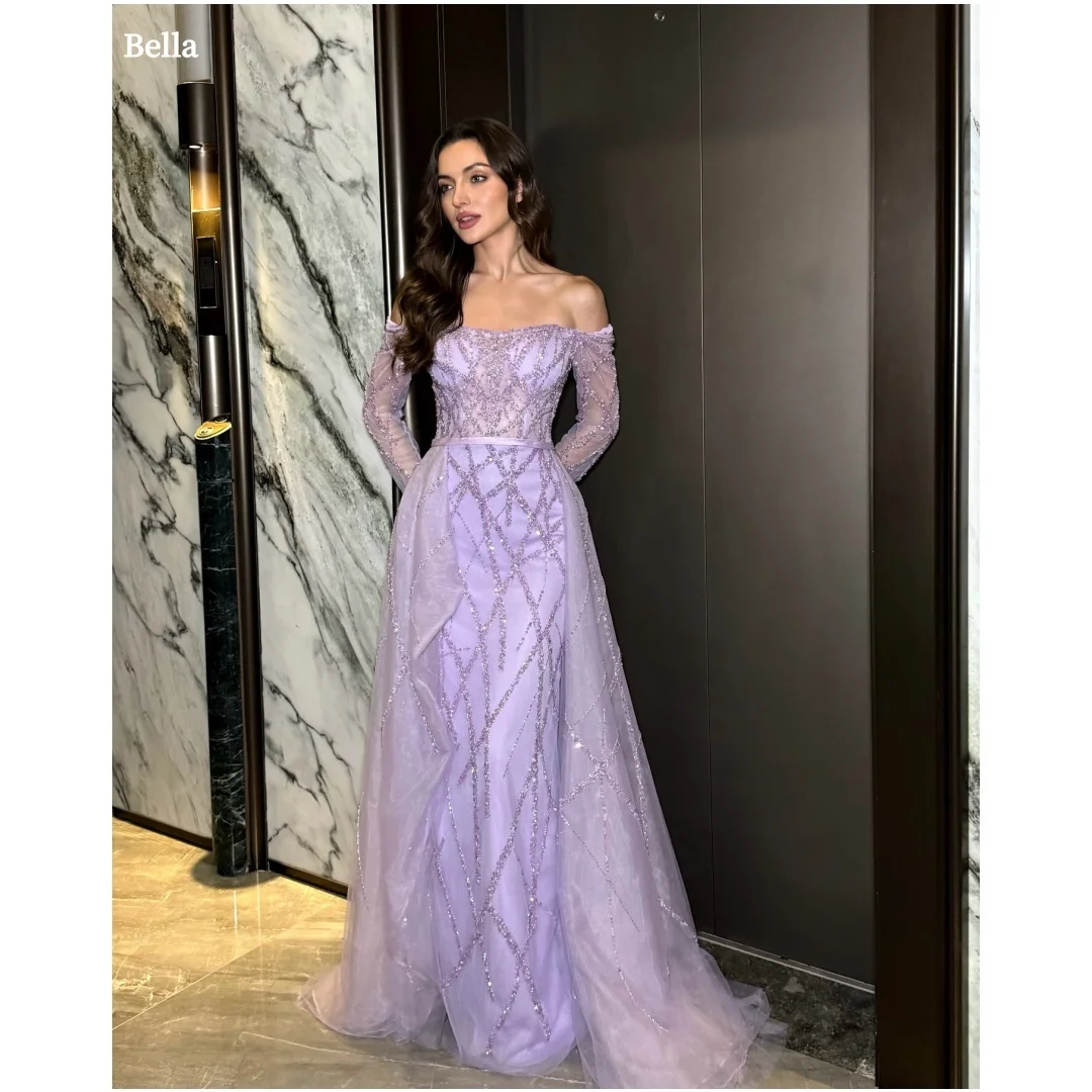 Bella Customized Beading Off The Shoulder Strapless robes de soirée Mesh Fabric Party Dresses Floor-Length A-line Prom Dress
Bella Customized Beading Off The Shoulder Strapless robes de soirée Mesh Fabric Party Dresses Floor-Length A-line Prom Dress