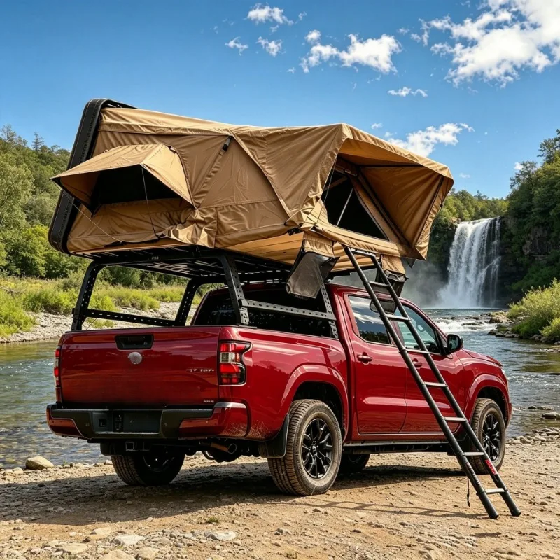 1-2 people self-driving camping roof tent, rollover design aluminum ladder light strip full set of practical configuration
1-2 people self-driving camping roof tent, rollover design aluminum ladder light strip full set of practical configuration