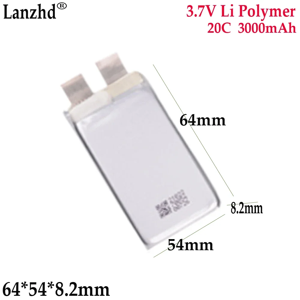 1-20pcs 3.7V 3000mAh high-rate polymer 20C For Model aircraft battery vehicle and ship model power lithium battery cell 825464
1-20pcs 3.7V 3000mAh high-rate polymer 20C For Model aircraft battery vehicle and ship model power lithium battery cell 825464