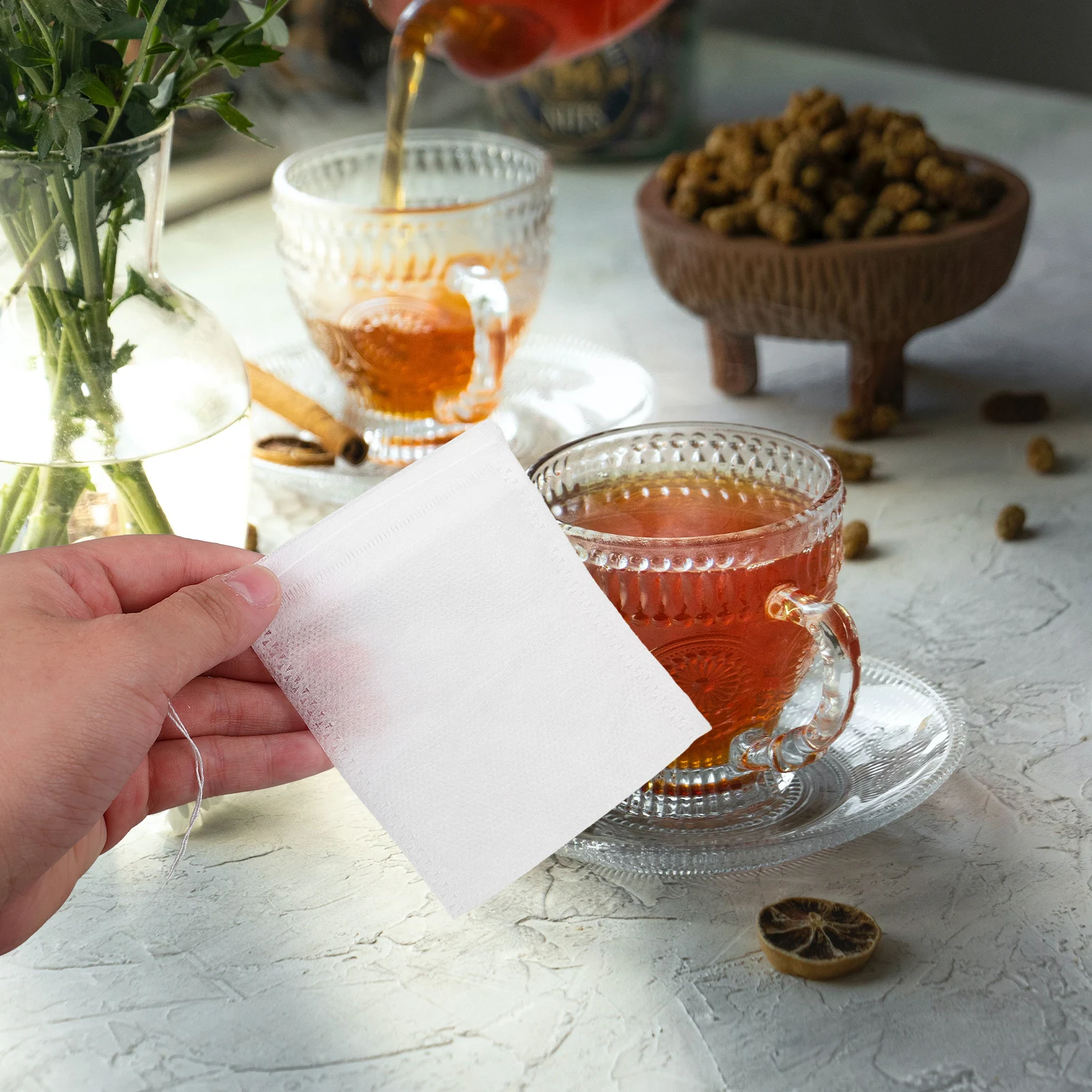 300Pcs Tea Filter Bags Drawstring Disposable Loose Leaf Tea Infuser Bags Coffee Spice Filter Sachets Strainer Bag
300Pcs Tea Filter Bags Drawstring Disposable Loose Leaf Tea Infuser Bags Coffee Spice Filter Sachets Strainer Bag