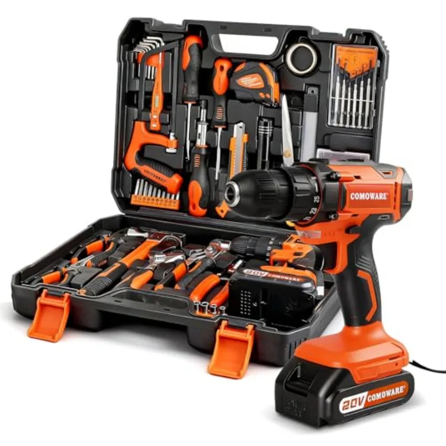Household Tool Set with 20V Cordless Drill Driver 120Pcs Hand Tool Kit for Men Power Drill Set with Plastic Toolbox Id
Household Tool Set with 20V Cordless Drill Driver 120Pcs Hand Tool Kit for Men Power Drill Set with Plastic Toolbox Id