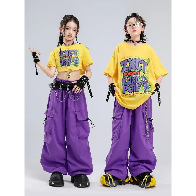 Kids Girls Cool Kpop Hip Hop Suit Cropped Tank Top Baggy Pants Summer Jazz Cheer Competition Group Stage Performance Wear Outfit
Kids Girls Cool Kpop Hip Hop Suit Cropped Tank Top Baggy Pants Summer Jazz Cheer Competition Group Stage Performance Wear Outfit