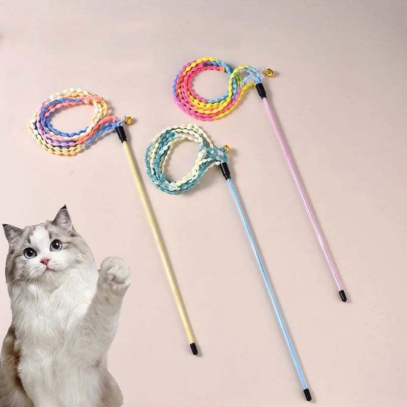 Interactive Feather Cat Toy Satin Ribbon Bell Cat Stick Toys Kitten Cotton Rope Ribbon Pet Kitten Pet Toy Supplies
Interactive Feather Cat Toy Satin Ribbon Bell Cat Stick Toys Kitten Cotton Rope Ribbon Pet Kitten Pet Toy Supplies