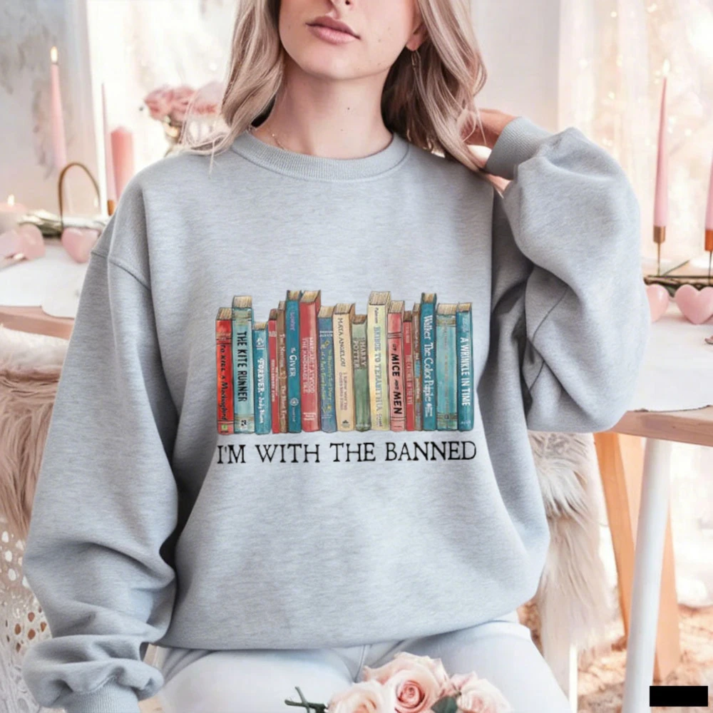 Women's I'm with The Banned Books Sweatshirt Dark Green Book Lover Pullover, Anti Censorship Gift for Librarians & Avid Readers
Women's I'm with The Banned Books Sweatshirt Dark Green Book Lover Pullover, Anti Censorship Gift for Librarians & Avid Readers