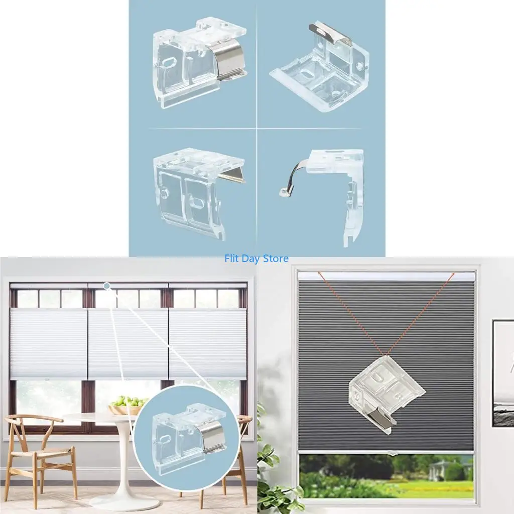 F92C 4Pcs Window Blind Holders Mounting Bracket for 25mm Cordless Blinds Headrail Holders with Metal Clip Easy Installation
F92C 4Pcs Window Blind Holders Mounting Bracket for 25mm Cordless Blinds Headrail Holders with Metal Clip Easy Installation