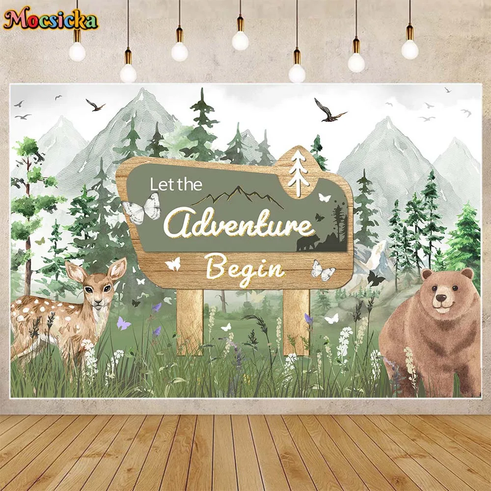 Mocsicka Let The Adventure Begin Photo Background Forest Deer Bear Wild Animals Baby 1st Birthday Party Decor Backdrop Photocall
Mocsicka Let The Adventure Begin Photo Background Forest Deer Bear Wild Animals Baby 1st Birthday Party Decor Backdrop Photocall