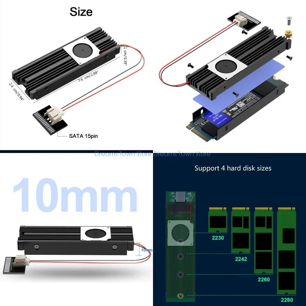 HX6A Hard Disk Fan Heatsink Heat Radiators Cooling Thermal Cooling Pad Cooler for M2 NVME 2280 PCIE SSD
HX6A Hard Disk Fan Heatsink Heat Radiators Cooling Thermal Cooling Pad Cooler for M2 NVME 2280 PCIE SSD