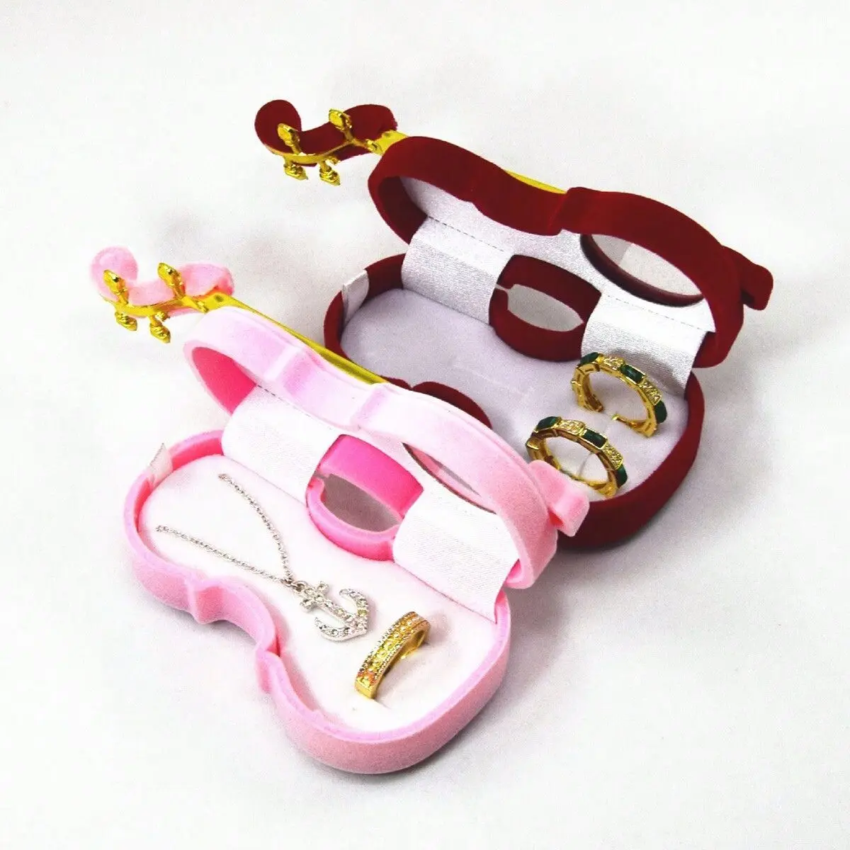 1PC Plastic Violin Design Jewelry Storage Box with Gift Packaging - Elegant Organizer for Rings, Necklaces, and Bracelets
1PC Plastic Violin Design Jewelry Storage Box with Gift Packaging - Elegant Organizer for Rings, Necklaces, and Bracelets