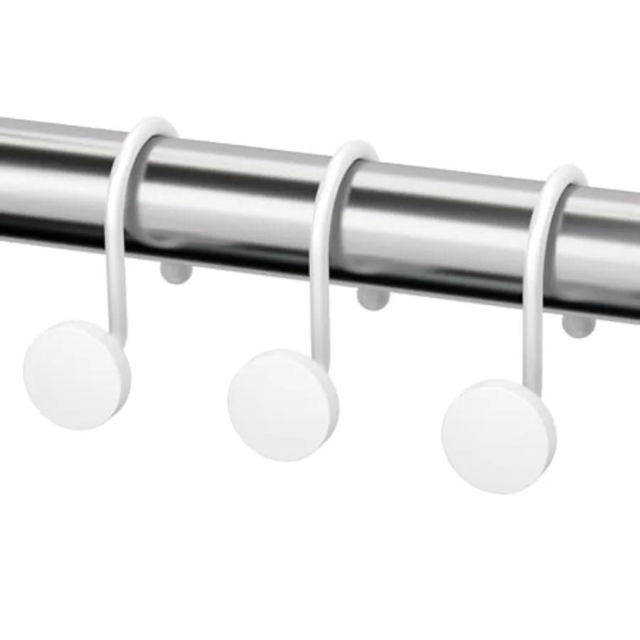 Shower Curtain Hooks White Shower Curtain Rings, Heavy Duty Metal Modern Decorative Shower Curtain Hooks Rust Proof Smooth Glid
Shower Curtain Hooks White Shower Curtain Rings, Heavy Duty Metal Modern Decorative Shower Curtain Hooks Rust Proof Smooth Glid