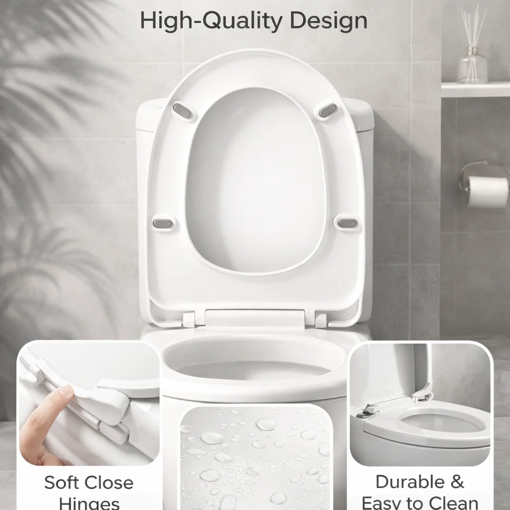 All Purpose Toilet Seat, Household & Commercial Bathrooms, Easy Clean Technology, Long Lasting
All Purpose Toilet Seat, Household & Commercial Bathrooms, Easy Clean Technology, Long Lasting