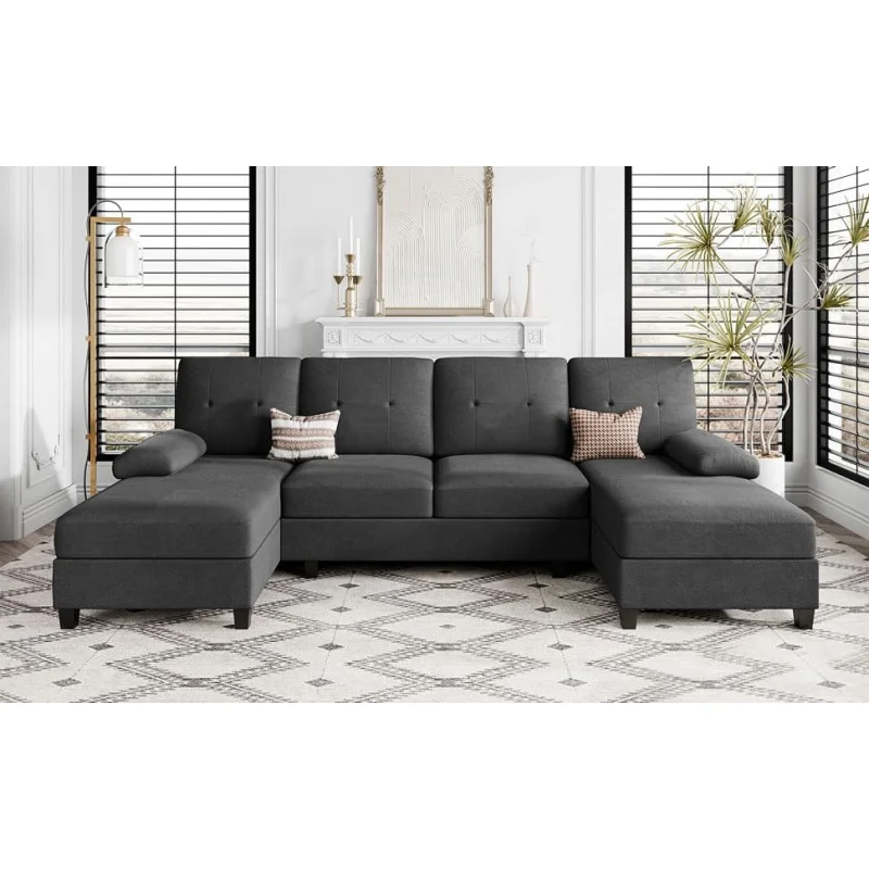 Shchi Sectional Couches for,U Sofa Shaped Couch Double Chaise,4-Seat Living Room Furniture Sets with Soft Cushion & Linen Fabric
Shchi Sectional Couches for,U Sofa Shaped Couch Double Chaise,4-Seat Living Room Furniture Sets with Soft Cushion & Linen Fabric