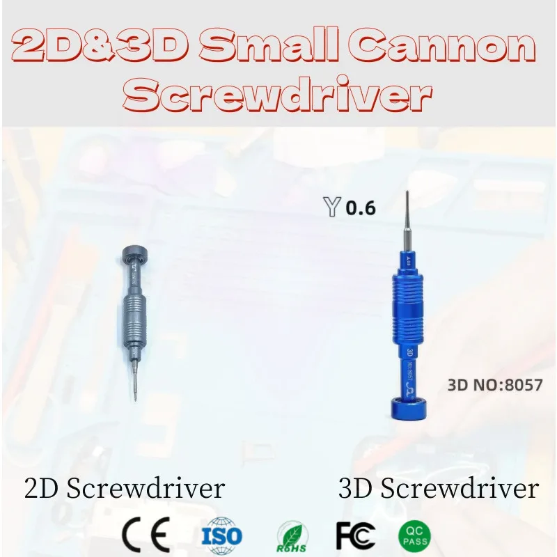 Professional 2D&3D Steel Cannon Screwdriver Set with Magnetic Bits Y0.6/1.2/2.5/T1/T2/0.8 for iPhone Samsung Phone Repair Tools
Professional 2D&3D Steel Cannon Screwdriver Set with Magnetic Bits Y0.6/1.2/2.5/T1/T2/0.8 for iPhone Samsung Phone Repair Tools