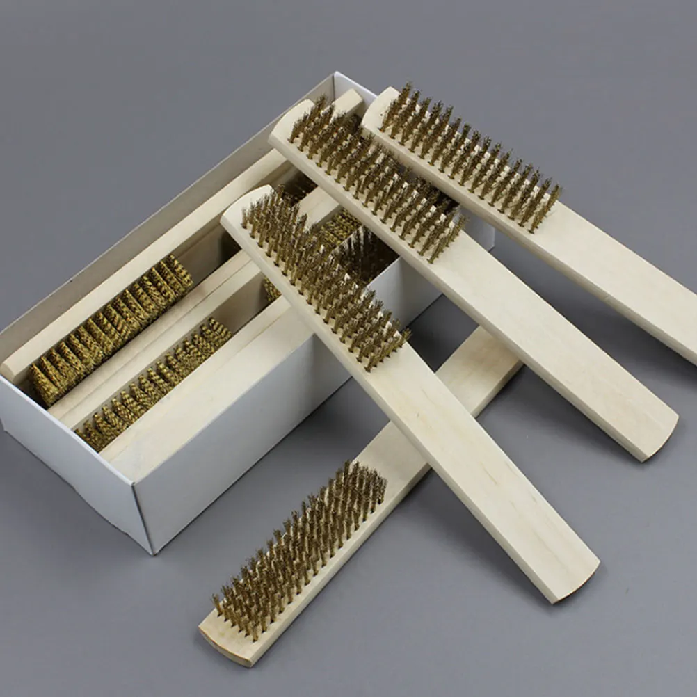 4 Pcs Steel Brush Copper Wire Corrosion Removal Wooden Handle Mini Kitchen Household Tough Smooth Finish Long
4 Pcs Steel Brush Copper Wire Corrosion Removal Wooden Handle Mini Kitchen Household Tough Smooth Finish Long