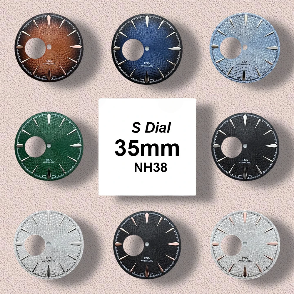 35mm S Logo Cocktail Hollow Out Dial Fit NH35/NH36/NH38 Movement High-Quality Woven Pattern Dial Watch Modification Accessories
35mm S Logo Cocktail Hollow Out Dial Fit NH35/NH36/NH38 Movement High-Quality Woven Pattern Dial Watch Modification Accessories