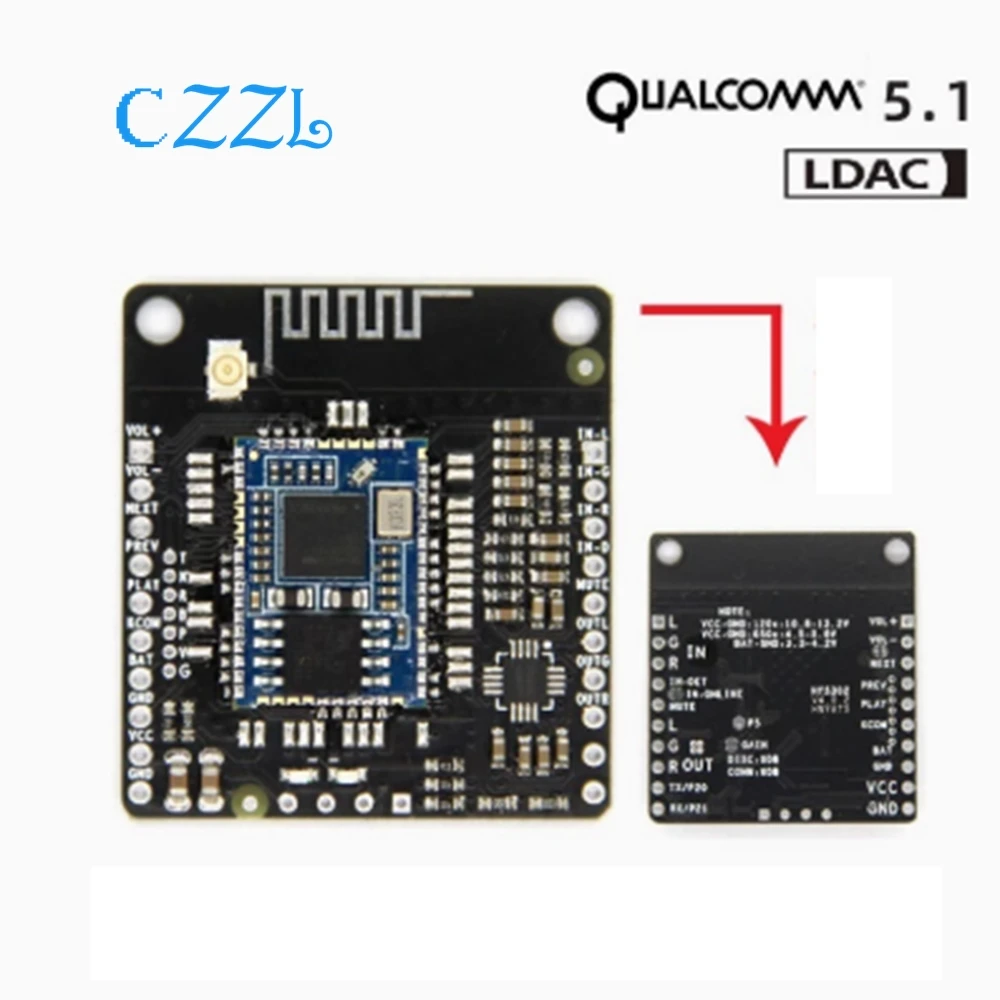 LDAC без потерь QCC5125 Bluetooth V5.1 малой мощности с усилителем для наушников AUX APTX/APTXLL/APTXHD
LDAC без потерь QCC5125 Bluetooth V5.1 малой мощности с усилителем для наушников AUX APTX/APTXLL/APTXHD