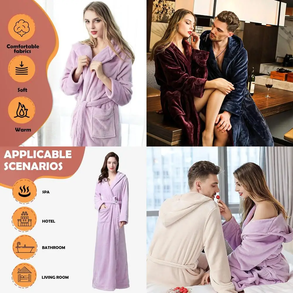 Luxurious Floor-Length Flannel Hooded Robe, Plush Cozy Nightgown for Winter Warmth
Luxurious Floor-Length Flannel Hooded Robe, Plush Cozy Nightgown for Winter Warmth