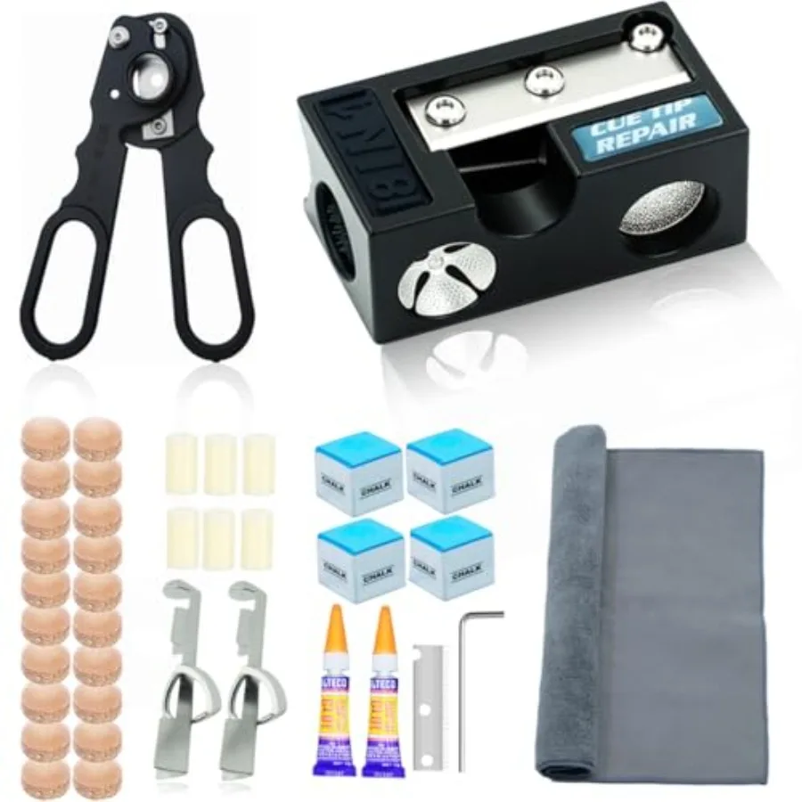 38PCS Pool Cue Tips Replacement Kit, 13mm Pool Stick Tips Replacement Kit Billiards Cue Tips Shaper Tools, Pool Cue Replacement
38PCS Pool Cue Tips Replacement Kit, 13mm Pool Stick Tips Replacement Kit Billiards Cue Tips Shaper Tools, Pool Cue Replacement