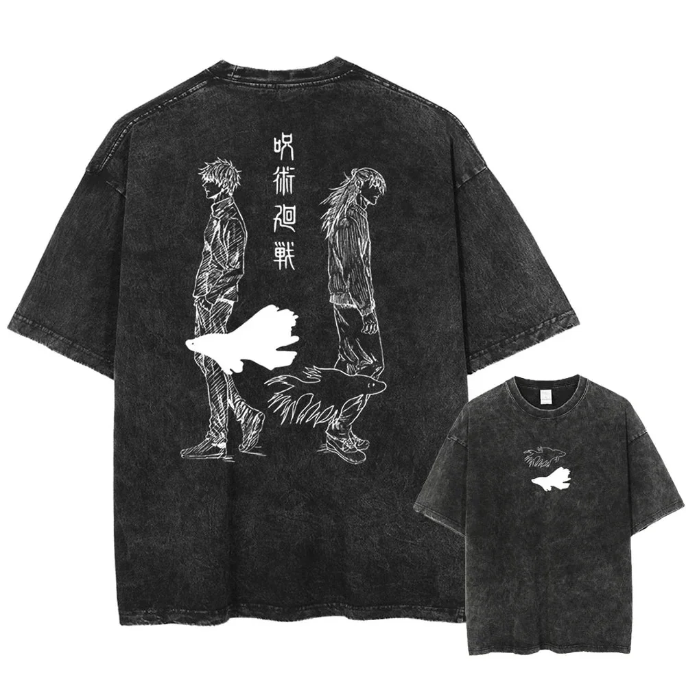 Jujutsu Kaisen 2025 New Hot T-Shirt Set Men Vintage Washed Cotton Tops 2025 Summer Anime Graphic Tees Double Character Back
Jujutsu Kaisen 2025 New Hot T-Shirt Set Men Vintage Washed Cotton Tops 2025 Summer Anime Graphic Tees Double Character Back