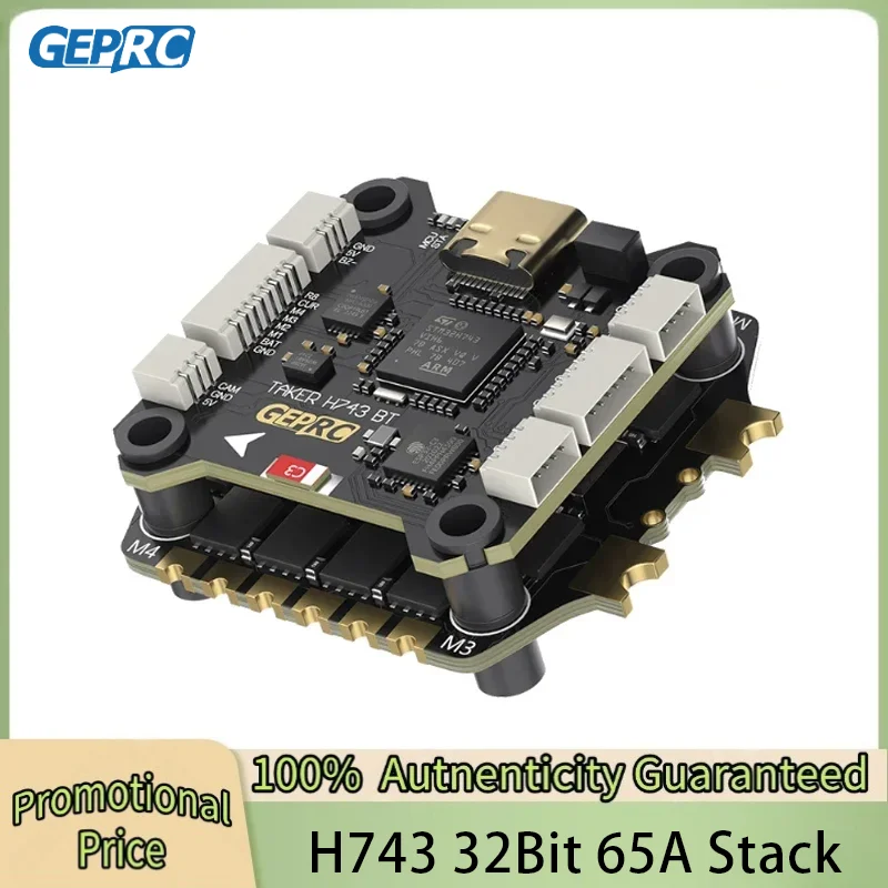 GEPRC TAKER H743 BT 32Bit 65A Stack H743 BT Flight Controller H65_8S_32Bit 65A 4IN1 ESC Dual Gyro for Racing FPV Drone MOZ7 V2
GEPRC TAKER H743 BT 32Bit 65A Stack H743 BT Flight Controller H65_8S_32Bit 65A 4IN1 ESC Dual Gyro for Racing FPV Drone MOZ7 V2