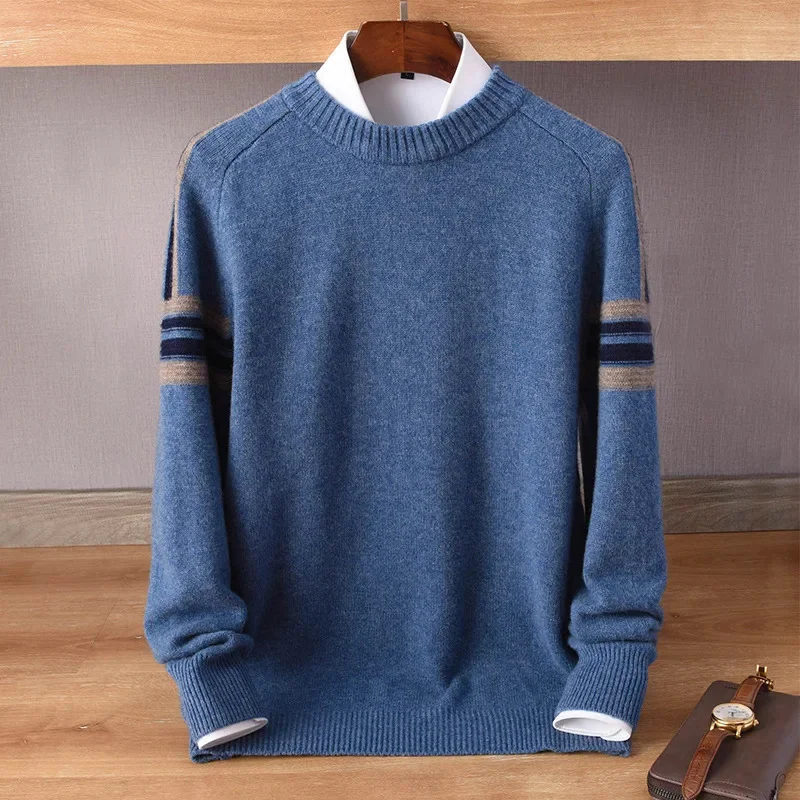 Mens Clothes Sweater Autumn and Winter Wool Round Neck Color Matching Loose Fashion Casual
Mens Clothes Sweater Autumn and Winter Wool Round Neck Color Matching Loose Fashion Casual