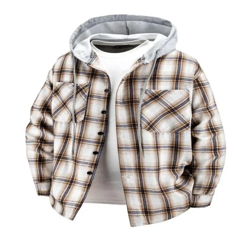 Men's Plaid Shirt Vintage Checkered Hooded Shirt Short Sleeve Casual Comfortable Fit Spring Fashion Menswear
Men's Plaid Shirt Vintage Checkered Hooded Shirt Short Sleeve Casual Comfortable Fit Spring Fashion Menswear