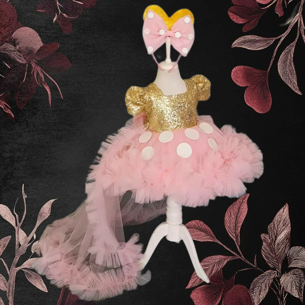 Lovely Pink Flower Girl Dress Tulle Fluffy Long Tailing Short Sleeve For Wedding Ball Dresses Kids Birthday Party Evening Gowns
Lovely Pink Flower Girl Dress Tulle Fluffy Long Tailing Short Sleeve For Wedding Ball Dresses Kids Birthday Party Evening Gowns