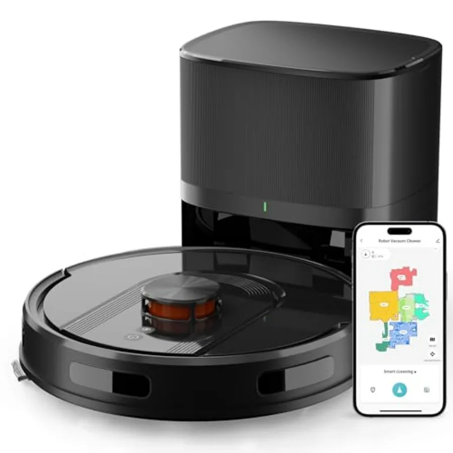 Robot Vacuum and Mop Combo for Home Use, ABS Plastic, Black, Self-Emptying Base, 6000Pa Suction, LiDAR Navigation, Customizable
Robot Vacuum and Mop Combo for Home Use, ABS Plastic, Black, Self-Emptying Base, 6000Pa Suction, LiDAR Navigation, Customizable