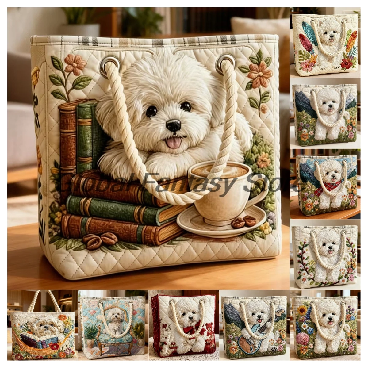 Funny Dog Animal Print Quilted Beach Bag Cute West Highland White Shoulder Bag Men Women Daily Handbag Shopping Tote
Funny Dog Animal Print Quilted Beach Bag Cute West Highland White Shoulder Bag Men Women Daily Handbag Shopping Tote