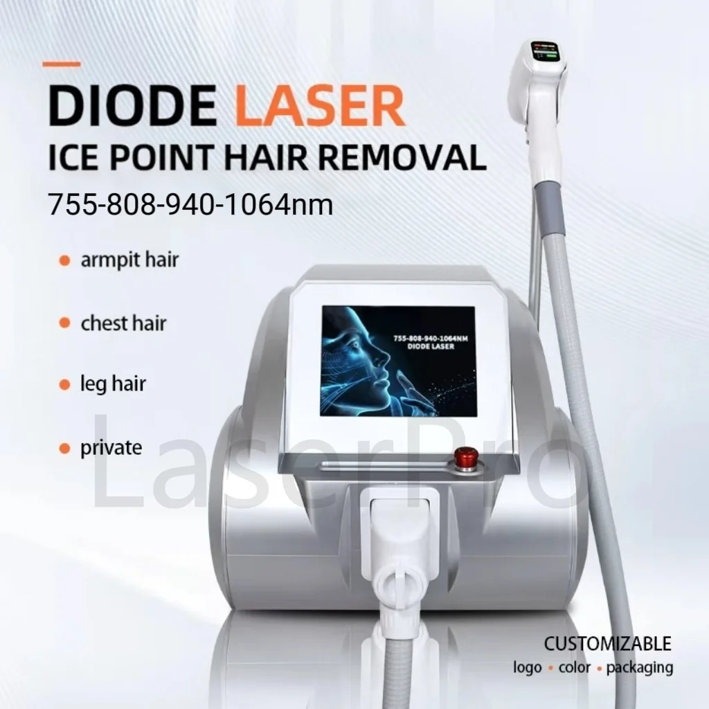 Portable Four Wavelength 755/808/1064nm Diode Laser Hair Removal Machine Ice Point Painless Permanent Hair Removal Salon Device
Portable Four Wavelength 755/808/1064nm Diode Laser Hair Removal Machine Ice Point Painless Permanent Hair Removal Salon Device