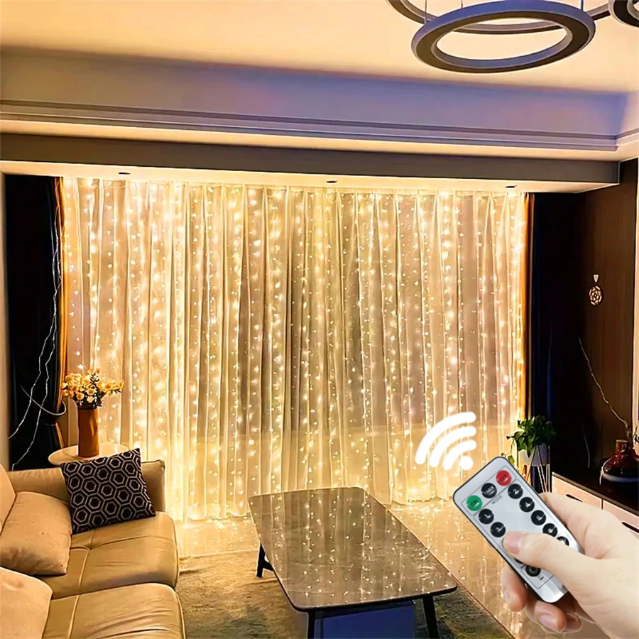 Fairy Light USB Curtain String Lights 8 Modes Christmas Tree Garland Lights Holiday Wedding Christmas Home Bedroom Decoration
Fairy Light USB Curtain String Lights 8 Modes Christmas Tree Garland Lights Holiday Wedding Christmas Home Bedroom Decoration