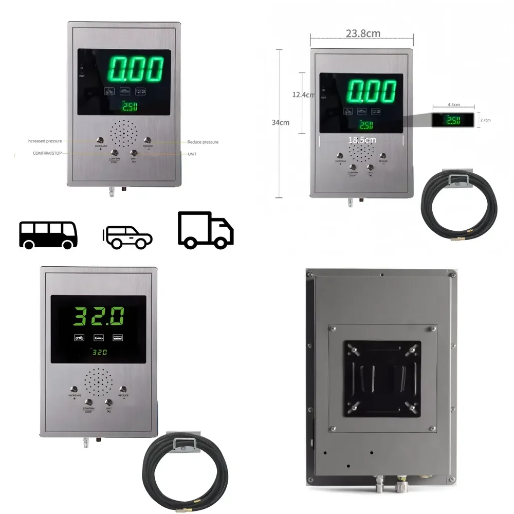 AC 220V/110V Metal Wall-Mounted Digital Tire Inflator with High Accuracy and Emergency Light for Vehicles
AC 220V/110V Metal Wall-Mounted Digital Tire Inflator with High Accuracy and Emergency Light for Vehicles