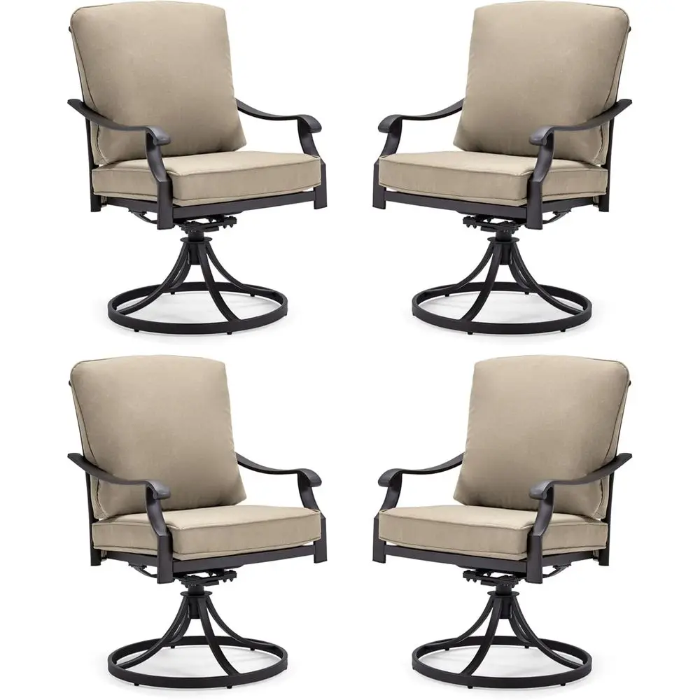 Patio Swivel Chair Set o 4, Heavy Duty Outdoor Dining Chairs with Thickened Cushions, Metal Patio Chairs Gentle Rocker or Outsid
Patio Swivel Chair Set o 4, Heavy Duty Outdoor Dining Chairs with Thickened Cushions, Metal Patio Chairs Gentle Rocker or Outsid