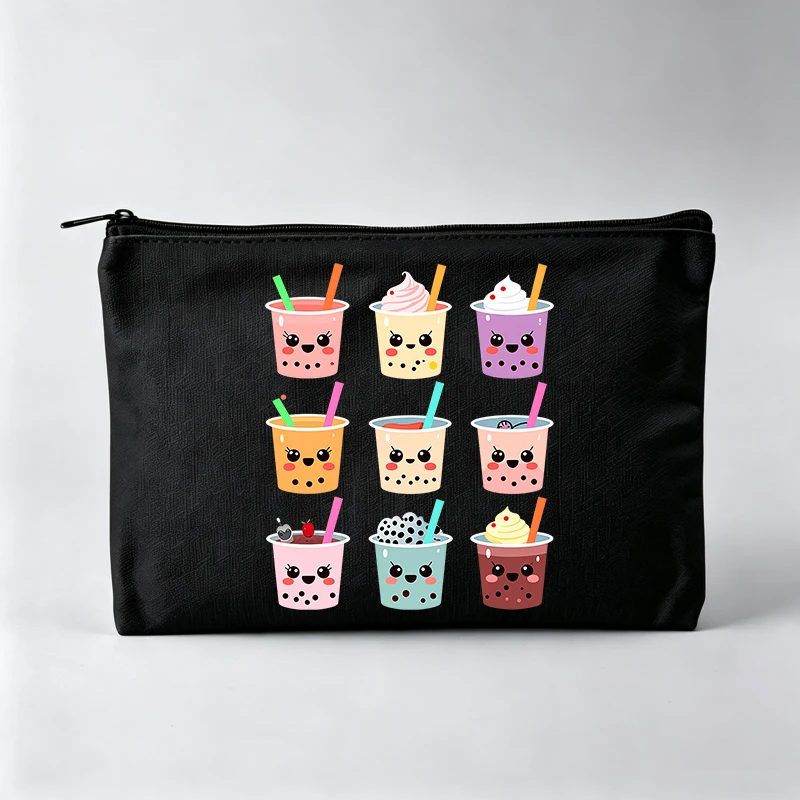 Women's Boba Tea Cup Graphic Makeup Bag, Cute Cartoon Style Cosmetic Pouch for Daily Use
Women's Boba Tea Cup Graphic Makeup Bag, Cute Cartoon Style Cosmetic Pouch for Daily Use