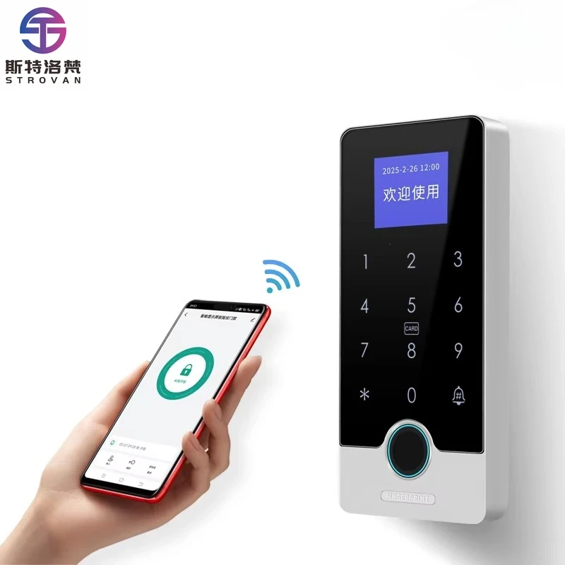 Outdoor App Door Access Control System Reader 125KHz NFC Rfid Card Standalone Keypad Smart Fingerprint Access Controller