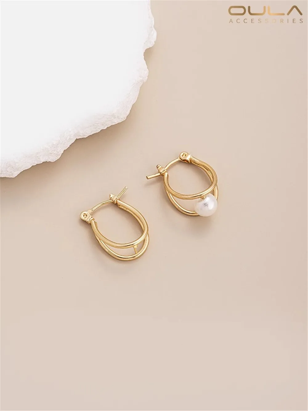 14K Gold-Color Plated Double Line U-shaped Earrings with Pearl Bracket Handmade Diy Ear Buckle Earrings Accessories Materials
14K Gold-Color Plated Double Line U-shaped Earrings with Pearl Bracket Handmade Diy Ear Buckle Earrings Accessories Materials