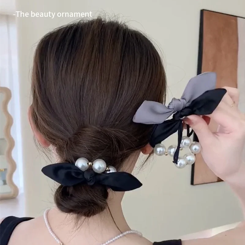 Summer New Pearl Bow High Elastic Horse Tail Hair Loop For Women Girls Tied Hair Rope Low Ball Headwear Hair Ornament
Summer New Pearl Bow High Elastic Horse Tail Hair Loop For Women Girls Tied Hair Rope Low Ball Headwear Hair Ornament