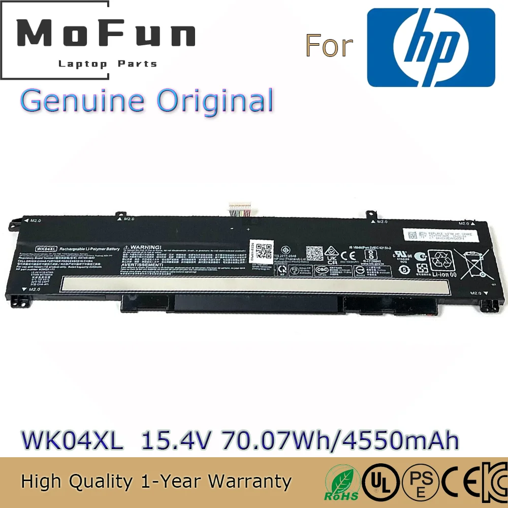 Brand New Original WK04XL 15.4V 70.07Wh Laptop Battery for HP Victus 16-D 16-E M38822-171 M39179-005 M38822-AC1 HSTNN-IB9V
Brand New Original WK04XL 15.4V 70.07Wh Laptop Battery for HP Victus 16-D 16-E M38822-171 M39179-005 M38822-AC1 HSTNN-IB9V