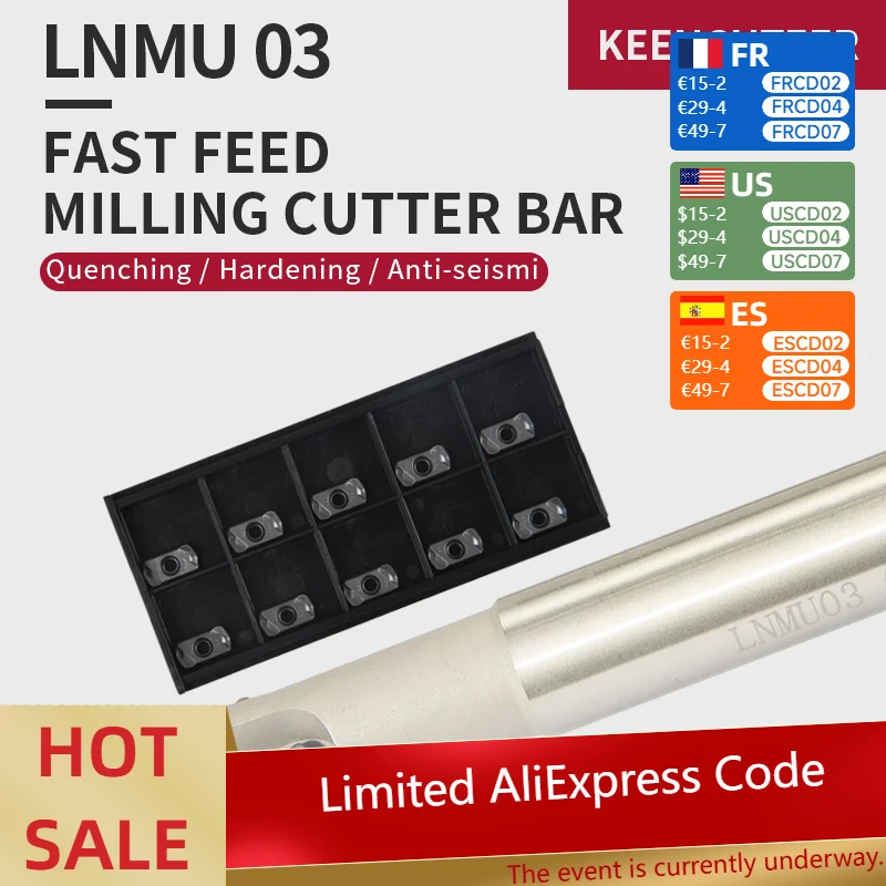 CNC LNMU03 Fast-Feed CNC Machining Center Efficient And Fast End Milling Cutter Head Double-edge Milling Insert
CNC LNMU03 Fast-Feed CNC Machining Center Efficient And Fast End Milling Cutter Head Double-edge Milling Insert