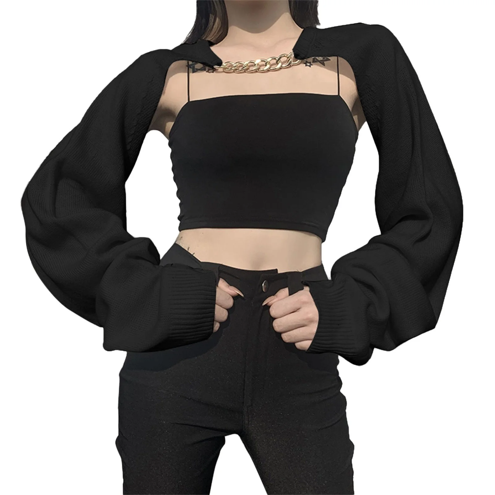 Stylish Sexy Hollow out Long Sleeve Knitted Top Chain Pattern Trendy Street Style Women's Fashion Autumn New Arrival
Stylish Sexy Hollow out Long Sleeve Knitted Top Chain Pattern Trendy Street Style Women's Fashion Autumn New Arrival