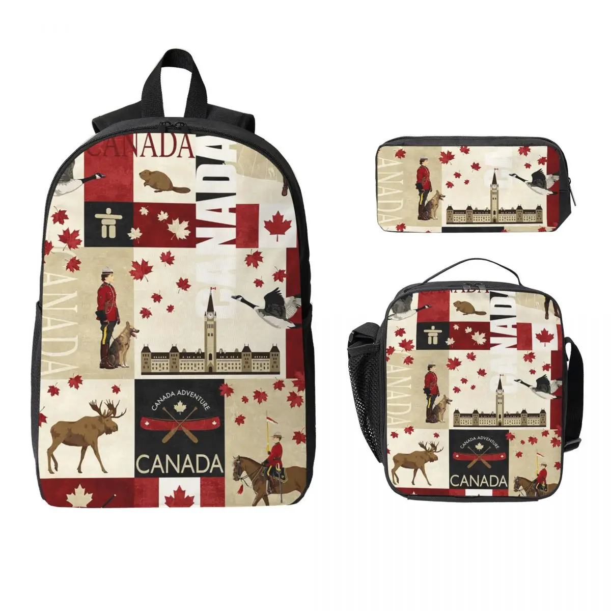 Canada Flag National Culture Backpack Student BookBag School Bag Laptop Shoulder Bags 3ps Insulated Lunch Bag Pencil Case
Canada Flag National Culture Backpack Student BookBag School Bag Laptop Shoulder Bags 3ps Insulated Lunch Bag Pencil Case